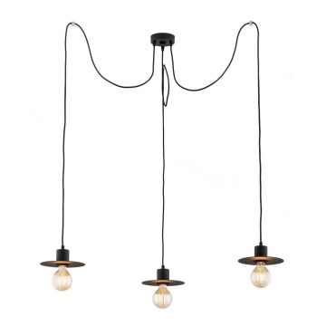 Argon 1377 - Candeeiro suspenso CORSO 3xE27/15W/230V aranha preto