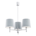 Argon 1383 - Candelabro suspenso BOLZANO 3xE27/15W/230V azul/cromado brilhante