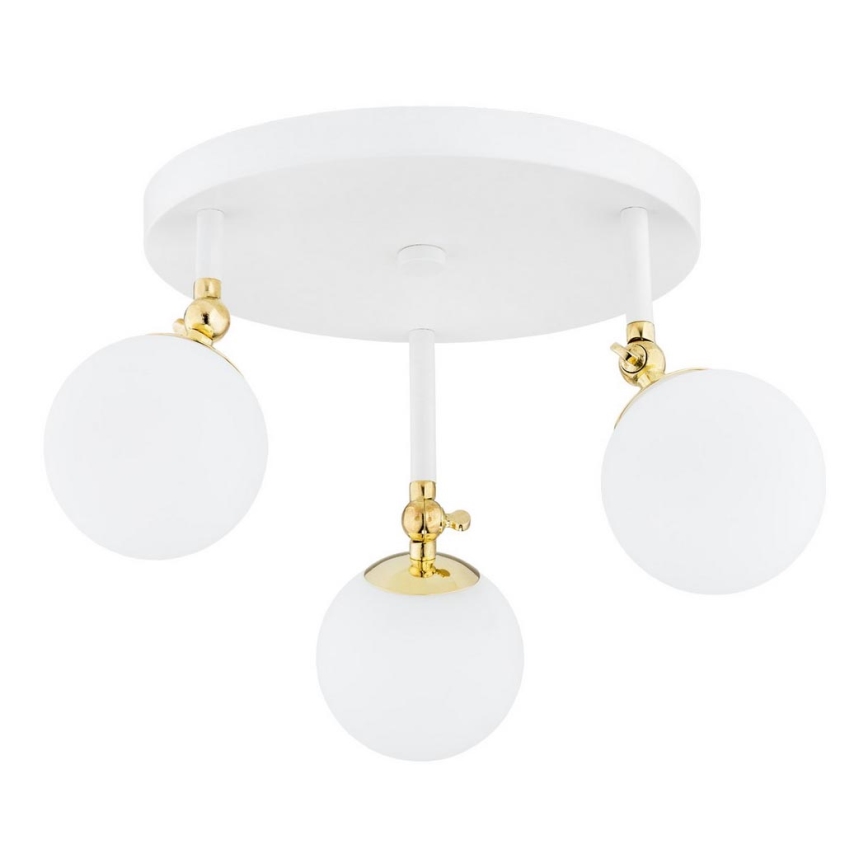 Argon 1434 - Candelabro integrado de casa de banho LATINA 3xE14/7W/230V IP44 branco/dourado