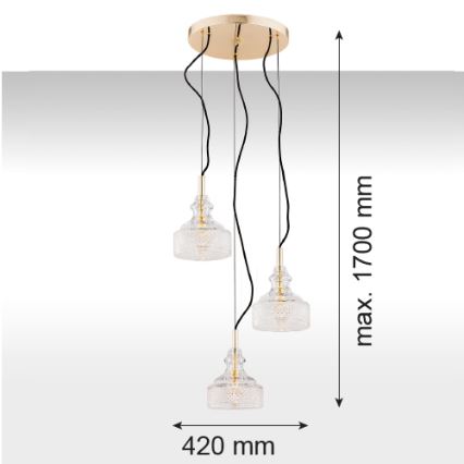 Argon 1462 - Candelabro num fio CRUZ 3xE14/7W/230V