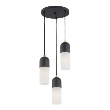 Argon 1467 - Candelabro suspenso BURGOS 3xE27/15W/230V preto