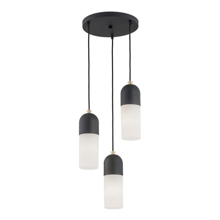 Argon 1467 - Candelabro suspenso BURGOS 3xE27/15W/230V preto