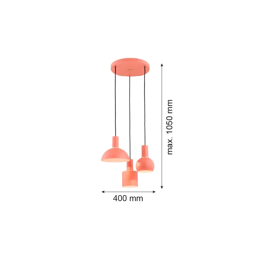 Argon 1469 - Candelabro suspenso SINES 3xE27/15W/230V laranja