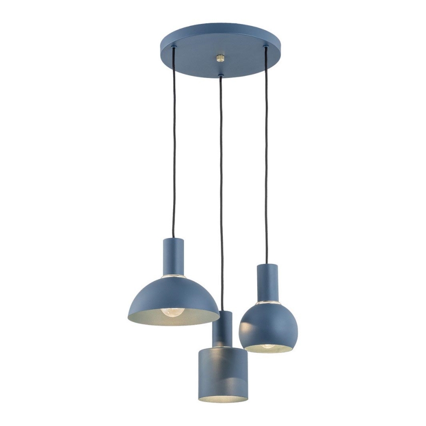 Argon 1471 - Candelabro suspenso SINES 3xE27/15W/230V azul
