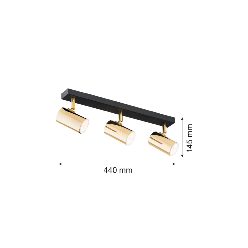 Argon 1474 - Foco LAGOS 3xGU10/5W/230V latão/preto
