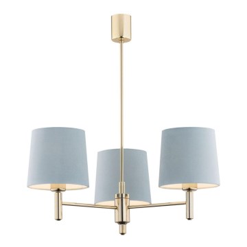 Argon 1484 - Candelabro suspenso PONTE 3xE27/15W/230V azul/latão