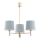 Argon 1484 - Candelabro suspenso PONTE 3xE27/15W/230V azul/latão