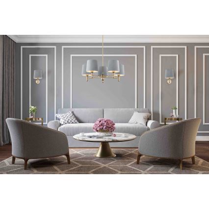 Argon 1484 - Candelabro suspenso PONTE 3xE27/15W/230V azul/latão