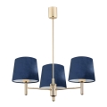 Argon 1485 - Candelabro suspenso PONTE 3xE27/15W/230V azul/latão