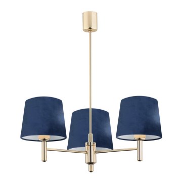 Argon 1485 - Candelabro suspenso PONTE 3xE27/15W/230V azul/latão