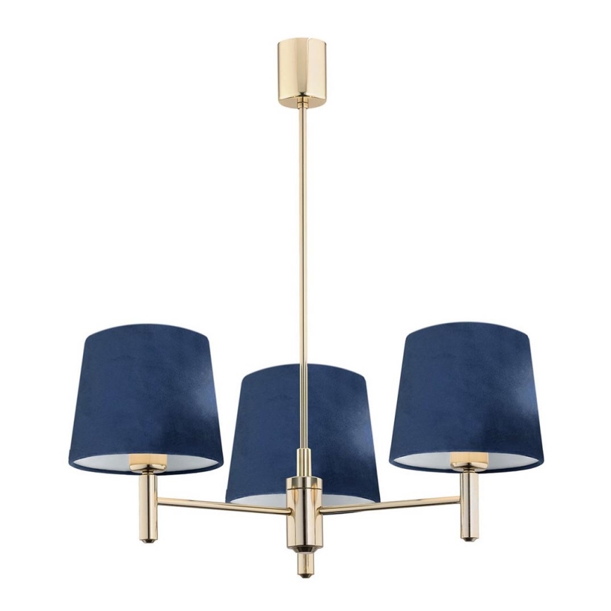 Argon 1485 - Candelabro suspenso PONTE 3xE27/15W/230V azul/latão