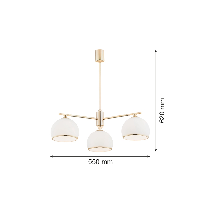 Argon 1488 - Candelabro suspenso MARBELLA 3xE27/15W/230V latão