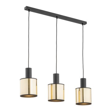 Argon 1490 - Candelabro suspenso HERMAN 3xE27/15W/230V latão/preto