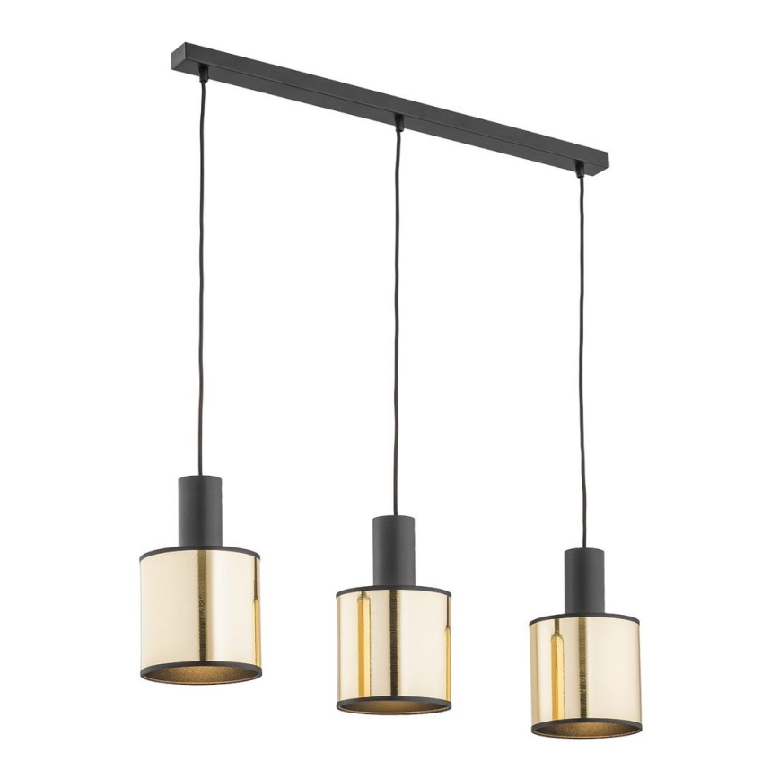 Argon 1490 - Candelabro suspenso HERMAN 3xE27/15W/230V latão/preto
