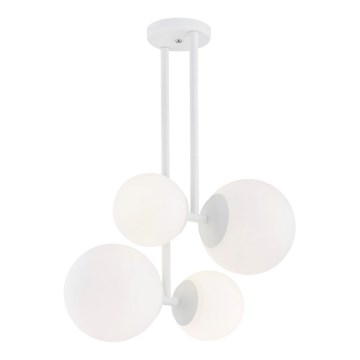 Argon 1644 -Candelabro suspenso ASPEN 4xE27/15W/230V branco