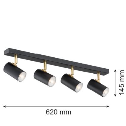Argon 1690 - Foco LAGOS 4xGU10/5W/230V preto/latão