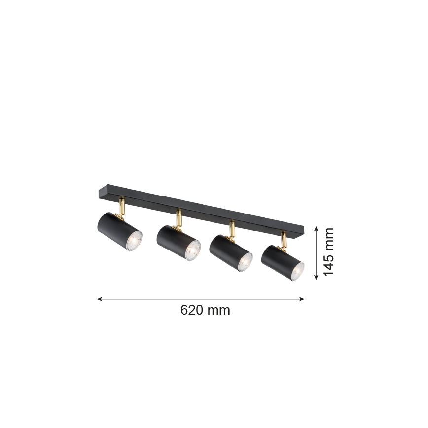 Argon 1690 - Foco LAGOS 4xGU10/5W/230V preto/latão