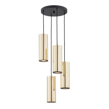Argon 1693 - Candelabro suspenso LINEA 4xE27/15W/230V latão/preto