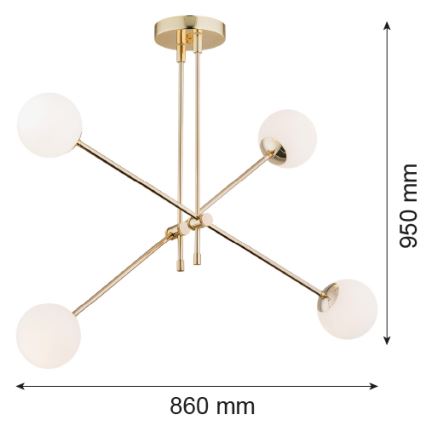 Argon 1695 - Candelabro suspenso ABSTRACT 4xE14/7W/230V latão