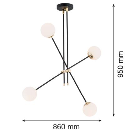Argon 1696 - Candelabro suspenso ABSTRACT 4xE14/7W/230V preto