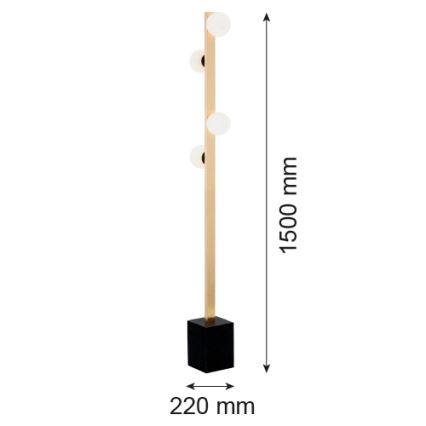 Argon 1738 - Candeeiro de chão FREEMONT 4xG9/5W/230V