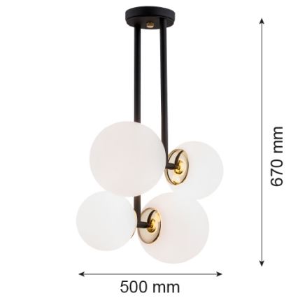 Argon 1739 - Candelabro suspenso MORITZ 4xE27/15W/230V