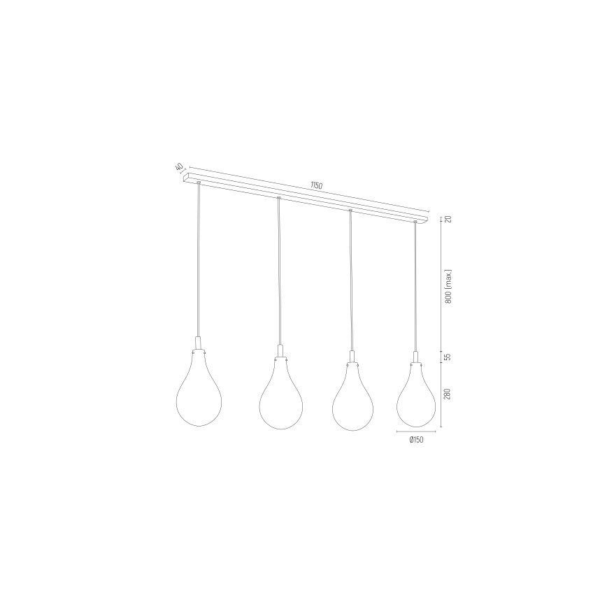Argon 1740 - Candelabro suspenso OAKLAND 4xG9/6W/230V