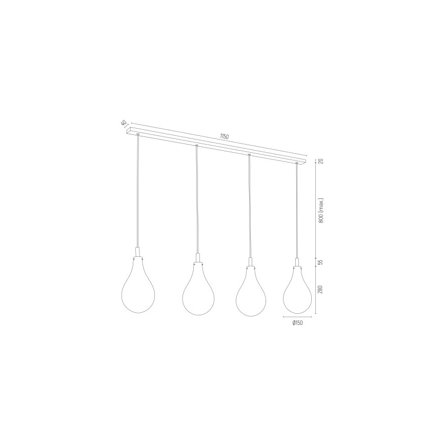 Argon 1741 - Candelabro suspenso OAKLAND 4xG9/6W/230V