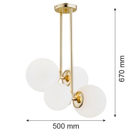 Argon 1743 - Candelabro suspenso MORITZ 4xE27/15W/230V