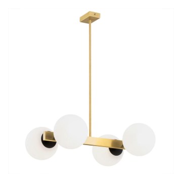 Argon 1767 - Candelabro suspenso FREEMONT 4xE27/15W/230V dourado/branco/preto