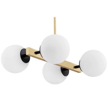 Argon 1767 - Candelabro suspenso FREEMONT 4xE27/15W/230V dourado/branco/preto