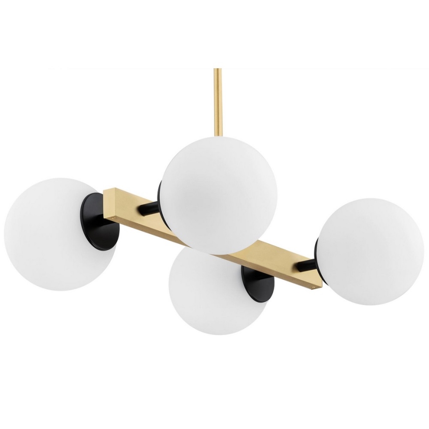 Argon 1767 - Candelabro suspenso FREEMONT 4xE27/15W/230V dourado/branco/preto