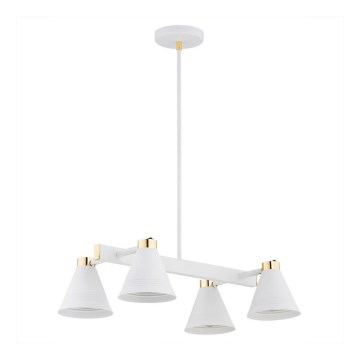 Argon 1773 - Candeeiro suspenso AVALONE 4xE27/15W/230V branco/dourado