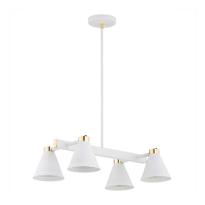 Argon 1773 - Candeeiro suspenso AVALONE 4xE27/15W/230V branco/dourado
