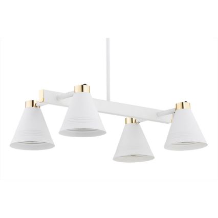 Argon 1773 - Candelabro suspenso AVALONE 4xE27/15W/230V branco/dourado