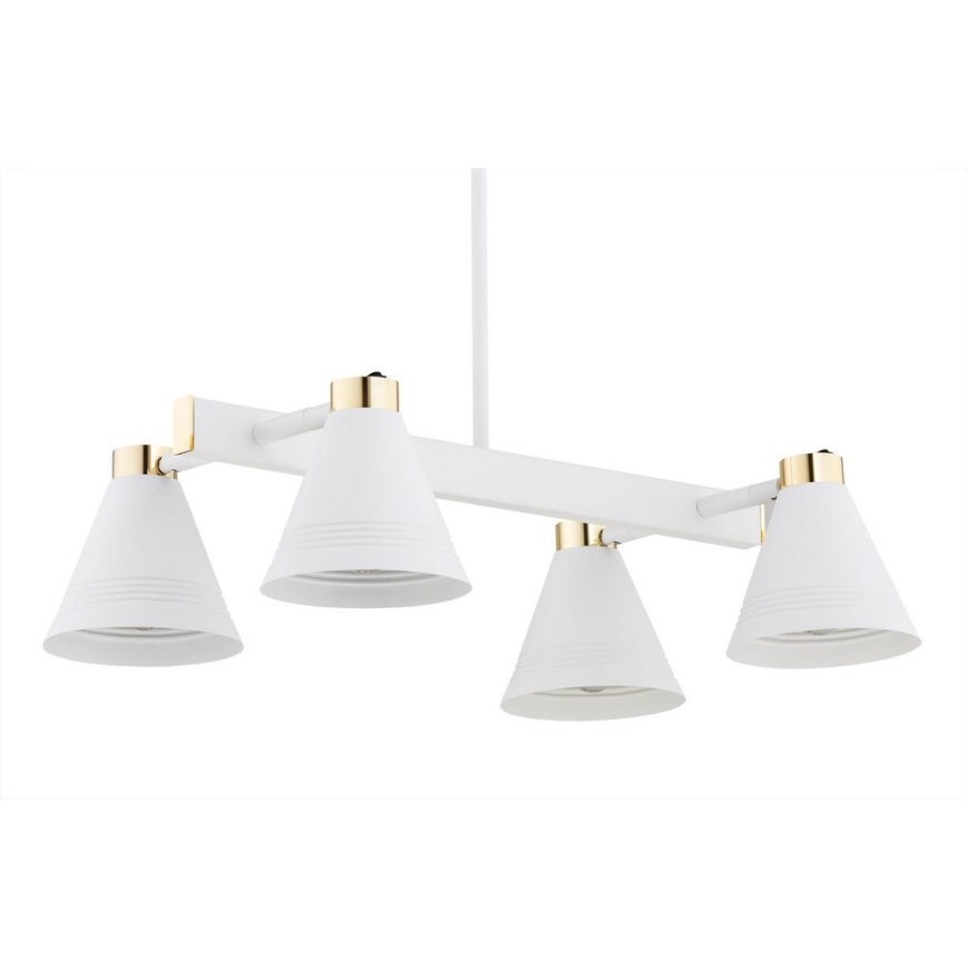 Argon 1773 - Candelabro suspenso AVALONE 4xE27/15W/230V branco/dourado