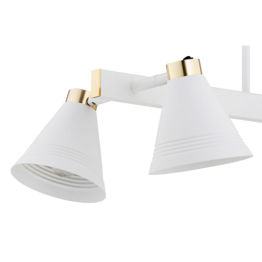 Argon 1773 - Candelabro suspenso AVALONE 4xE27/15W/230V branco/dourado