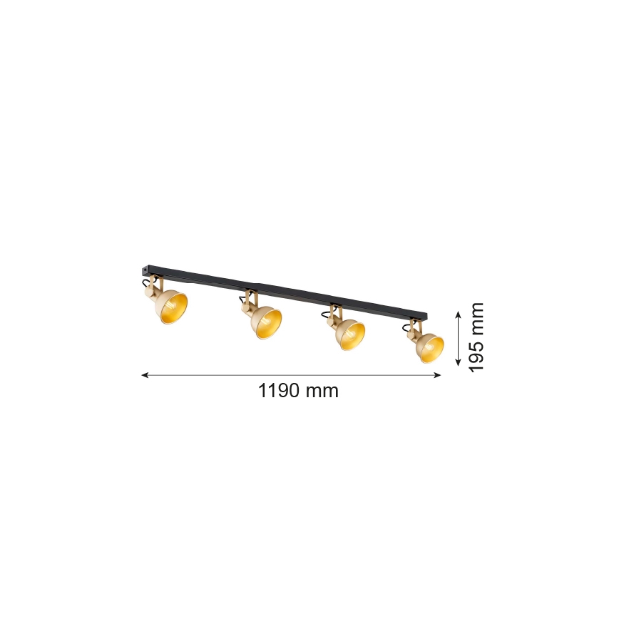 Argon 1801 - Foco LENORA 4xE14/7W/230V dourada/preto