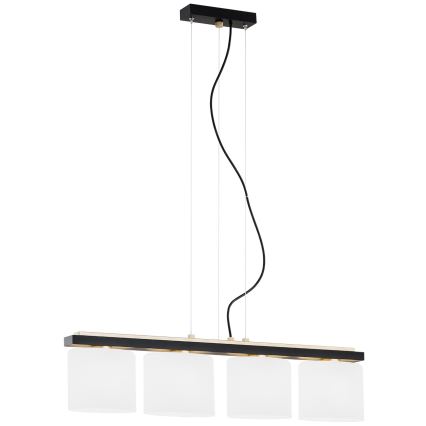 Argon 1814 - Candelabro suspenso CANOA 4xE27/15W/230V preto