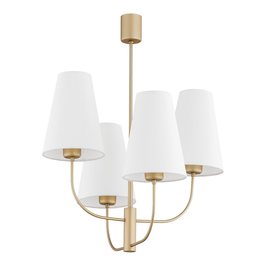 Argon 1821 - Candelabro suspenso SAFIANO 4xE27/15W/230V dourada