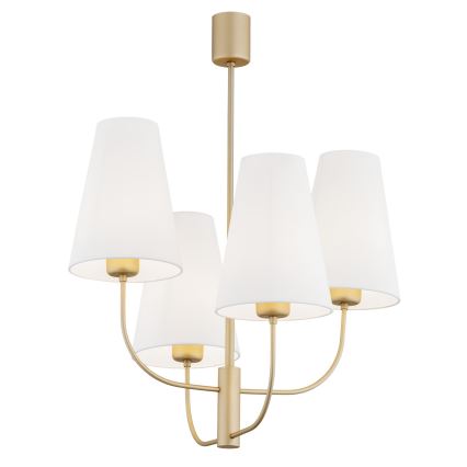 Argon 1821 - Candelabro suspenso SAFIANO 4xE27/15W/230V dourada