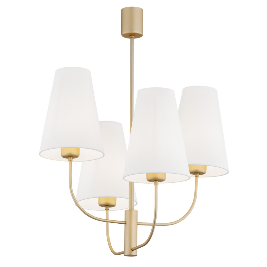 Argon 1821 - Candelabro suspenso SAFIANO 4xE27/15W/230V dourada