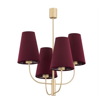 Argon 1827 - Candelabro suspenso SAFIANO 4xE27/15W/230V borgonha