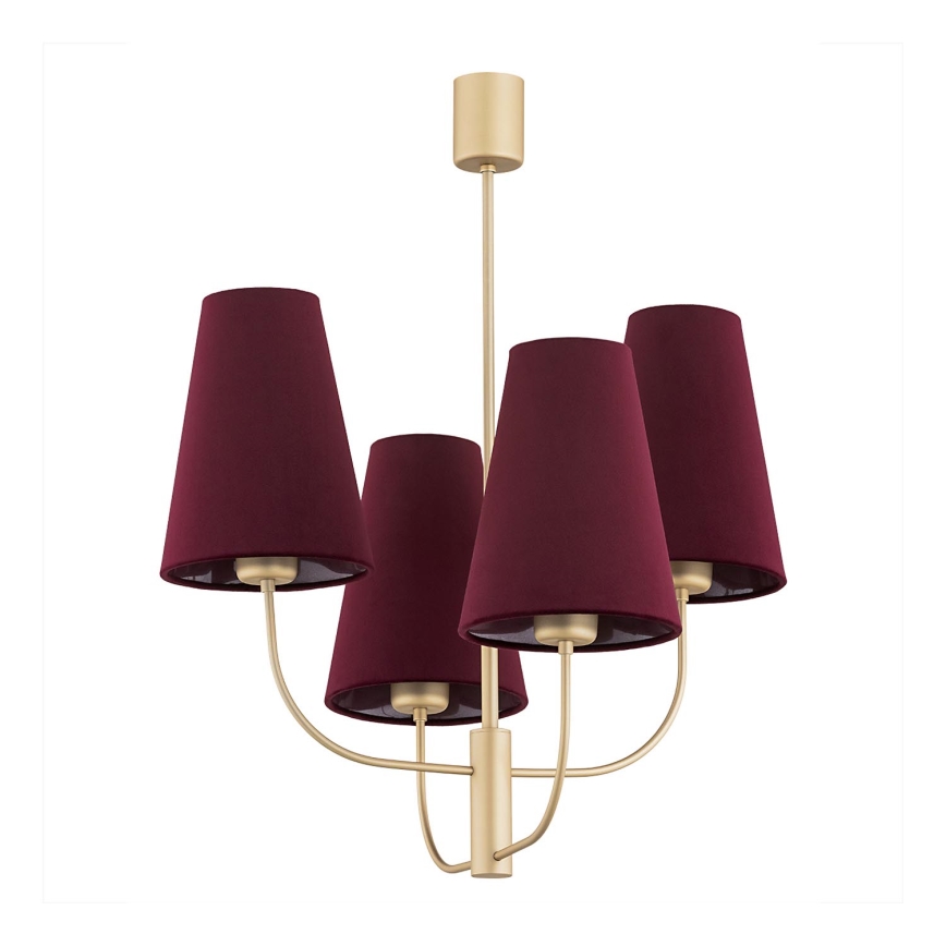 Argon 1827 - Candelabro suspenso SAFIANO 4xE27/15W/230V borgonha