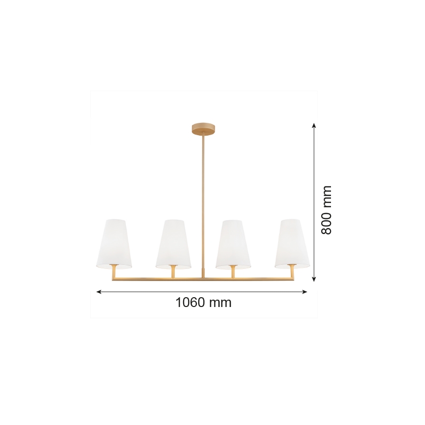 Argon 1828 - Candelabro suspenso SAFIANO 4xE27/15W/230V dourada