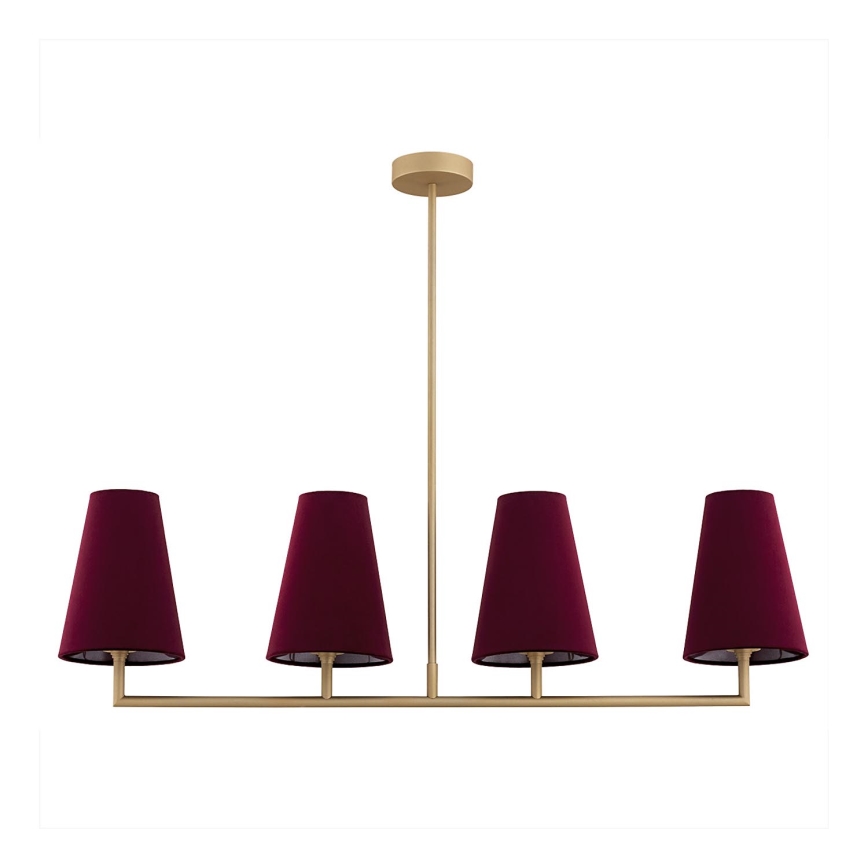 Argon 1829 - Candelabro suspenso SAFIANO 4xE27/15W/230V borgonha