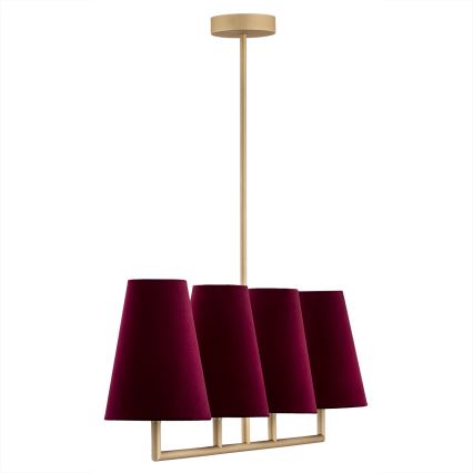 Argon 1829 - Candelabro suspenso SAFIANO 4xE27/15W/230V borgonha