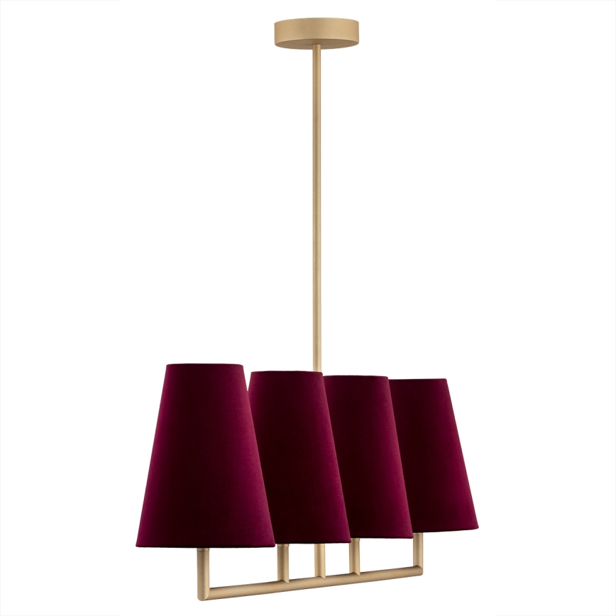Argon 1829 - Candelabro suspenso SAFIANO 4xE27/15W/230V borgonha
