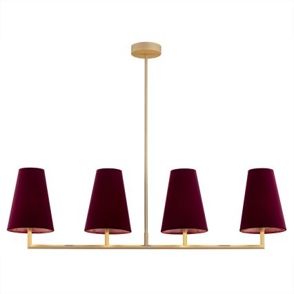 Argon 1829 - Candelabro suspenso SAFIANO 4xE27/15W/230V borgonha