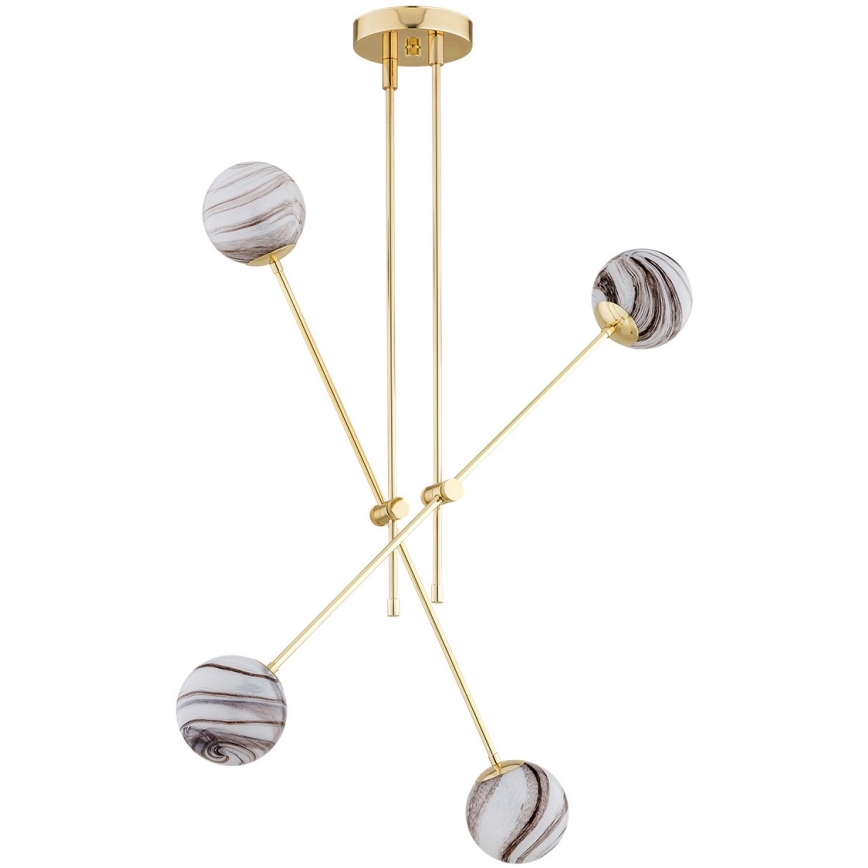 Argon 1840 - Candelabro suspenso ABSOS 4xE14/7W/230V alabastro dourada